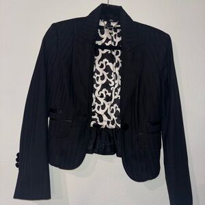Bebe Black Pinstripe Women's Blazer